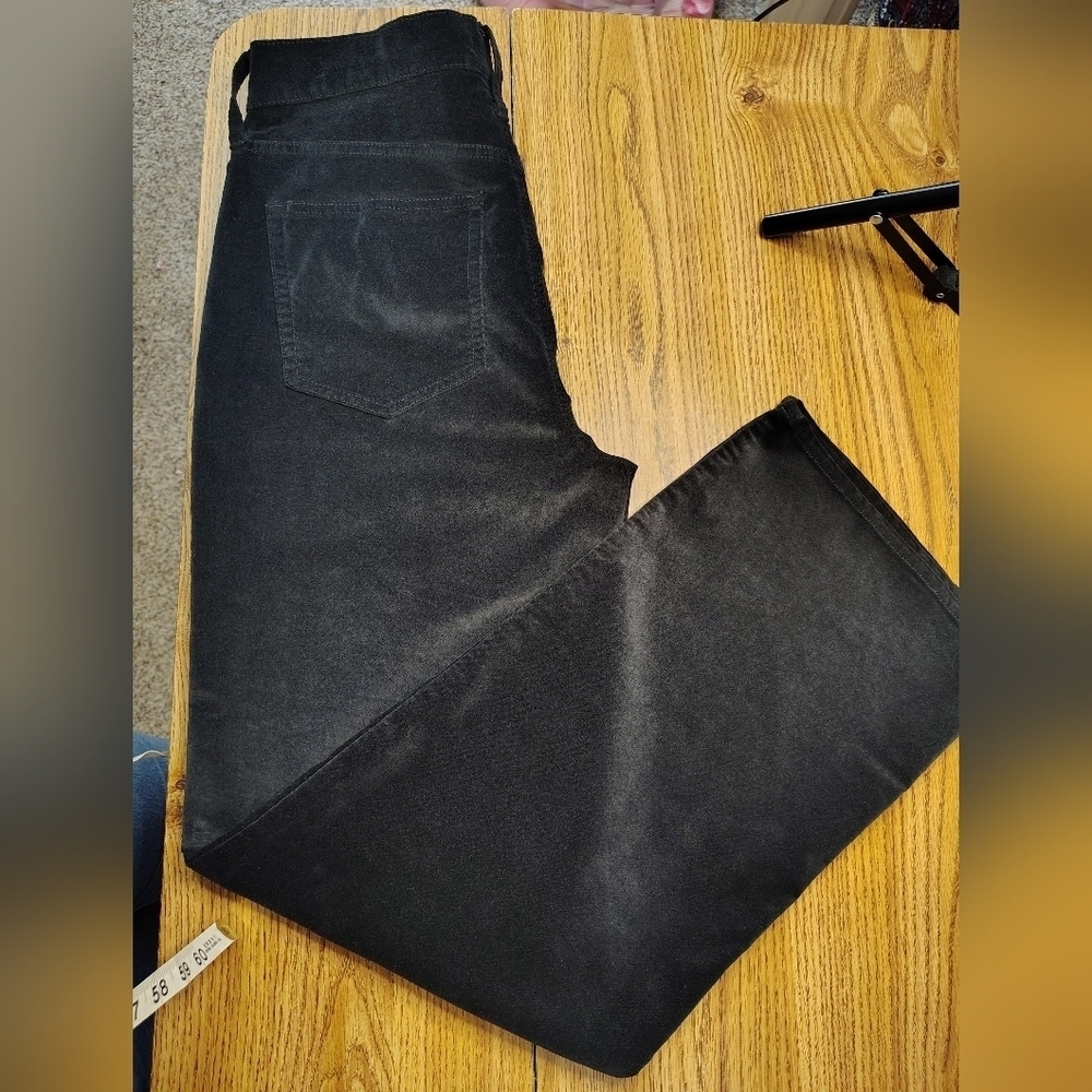 J.Crew women's Wide Leg Velvet High Rise Full Length pants Cotton Stretch sz 28 - Picture 15 of 17